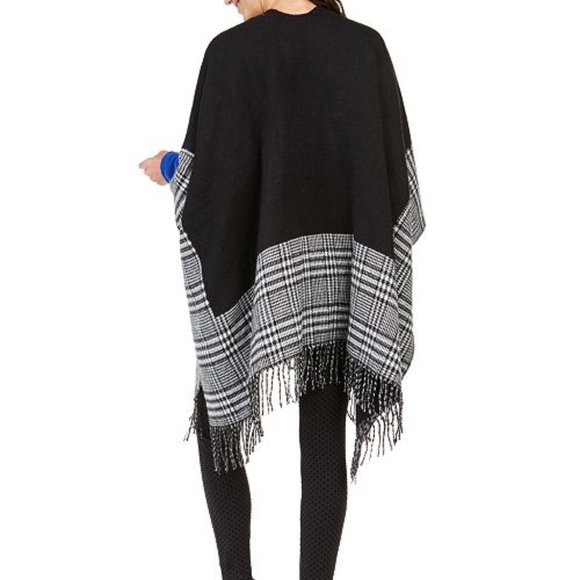 Charter Club Reversible Plaid Colorblocked Topper - Picture 3 of 8